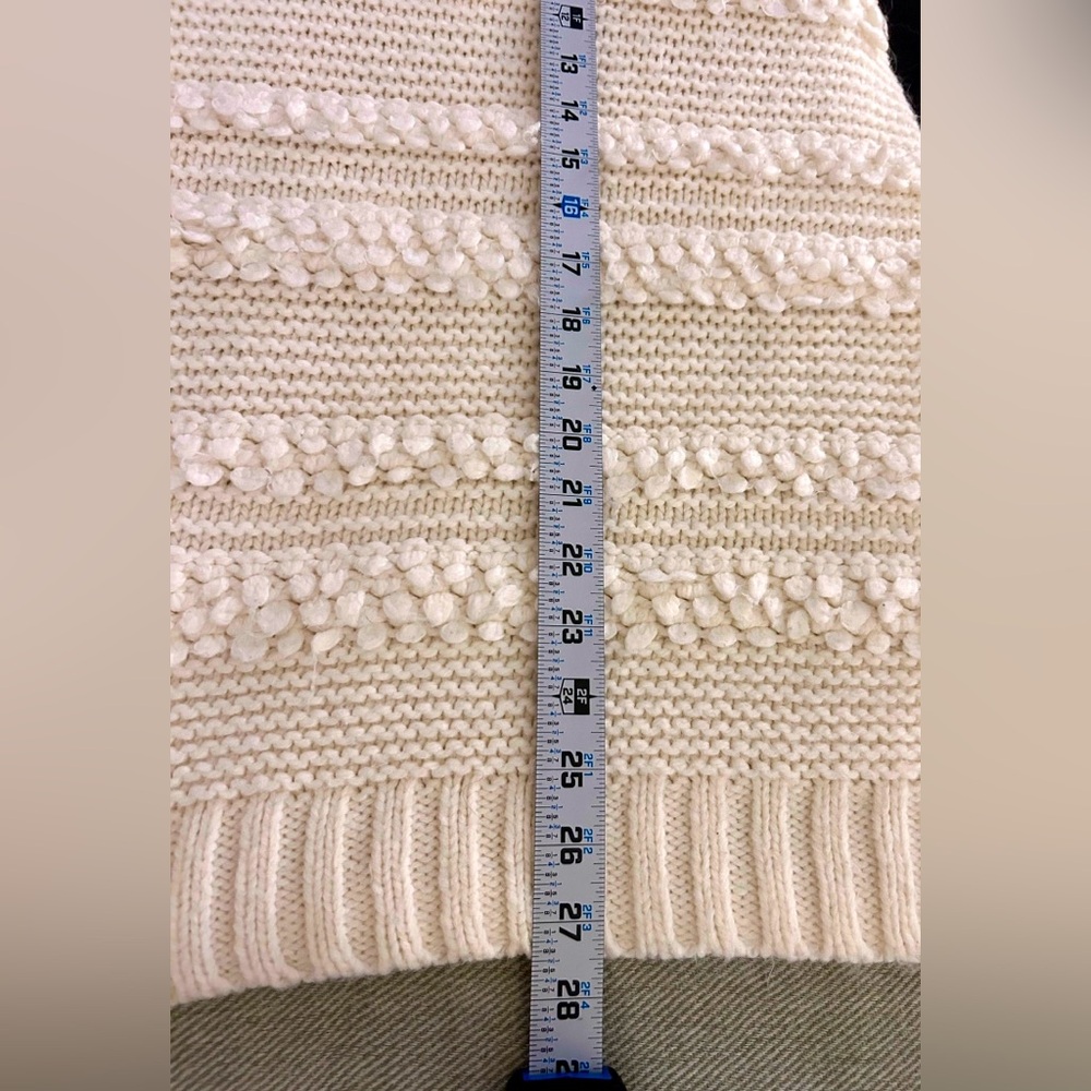 Lou & Grey Women’s Sweater Pullover Sz Large Cream Ivory Chunky Oversized - Picture 9 of 10